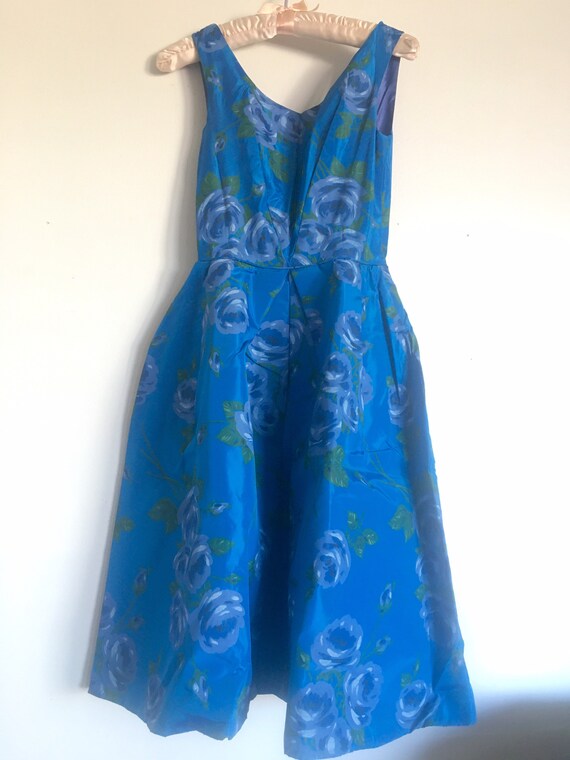 1960’s Blue Taffeta Circle Dress