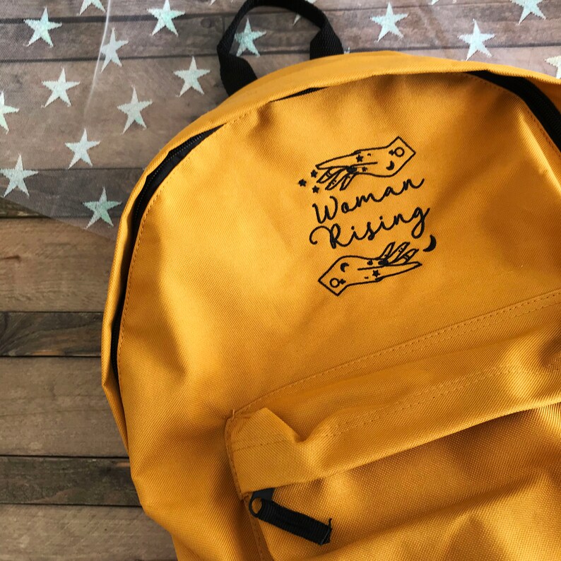 Mustard Woman Rising Backpack Magical Woman Empowered Merch Mama Changing Bag