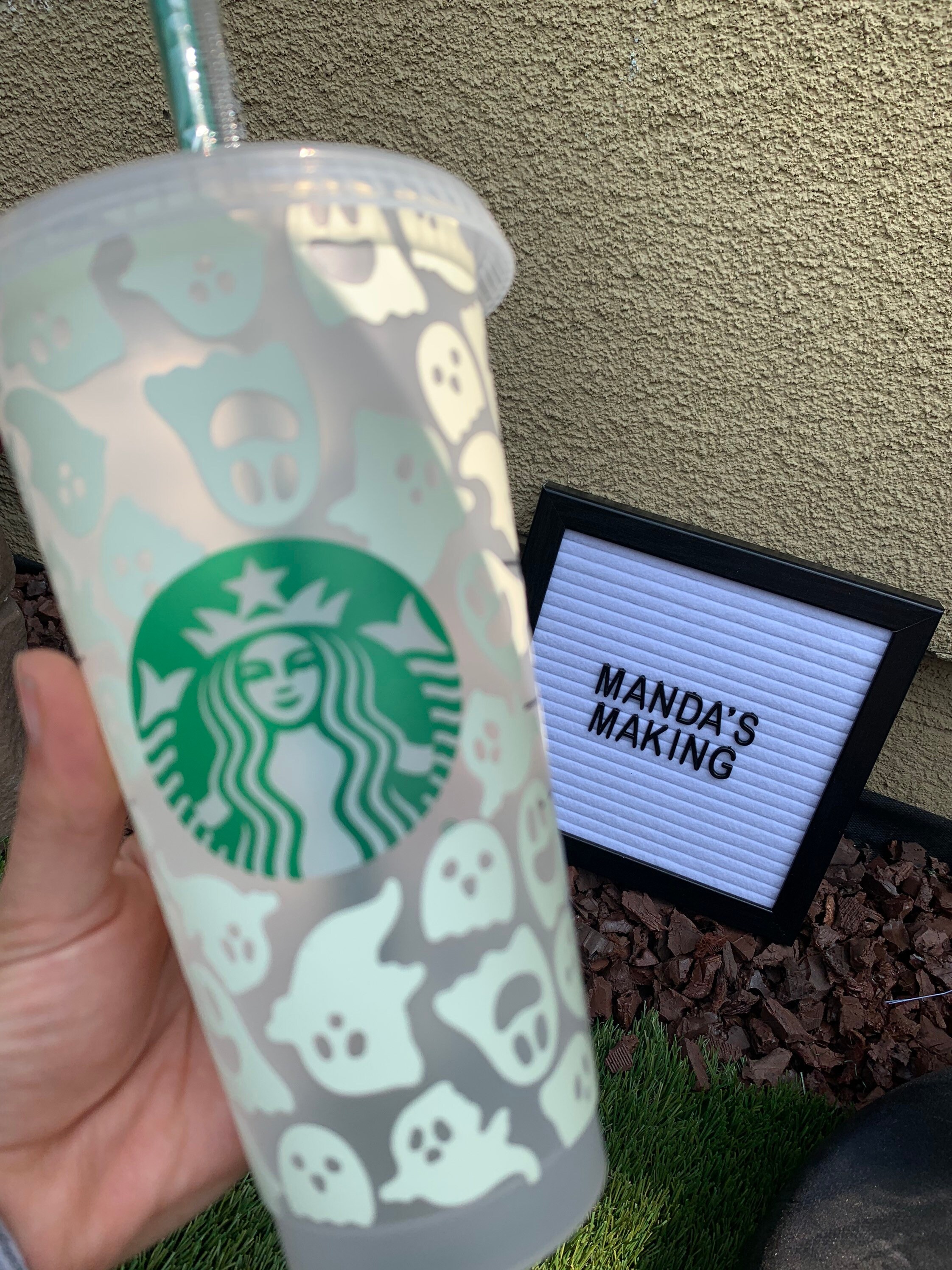Glow in the Dark Ghost Wrapped Starbucks Cup Etsy