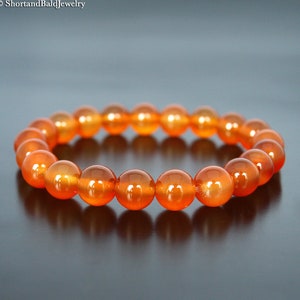 AAA Genuine Carnelian Bracelet, Carnelian bead, Orange Crystal Stone, Crystal Healing, Fertility Bracelet, Balance Negativity, Anti Anxiety