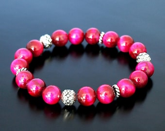 【AEKKI】Secret Code Tigers Eye Gemstone Bracelet AAA Genuine Faceted Tiger Eye Bracelet, Natural Yellow