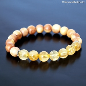 Natural Genuine Citrine Bracelet, Natural Yellow Citrine Gemstone Crystal, Crystal Healing, Protection, Creativity, Success Abundance Wealth