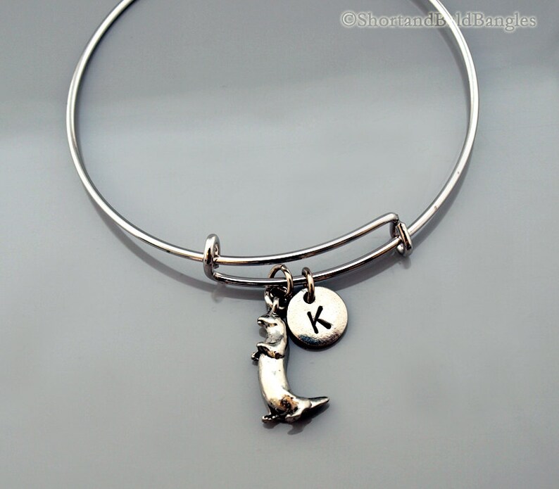 Otter charm Bangle Otter bracelet Otter charm jewelry Sea Etsy