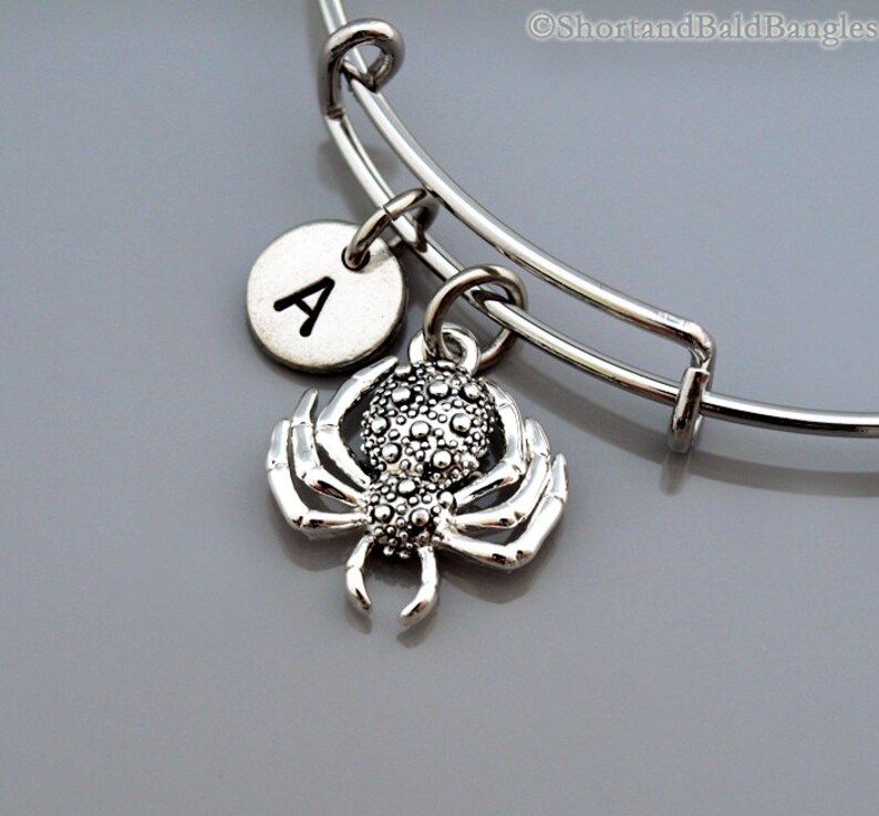 Spider charm Bangle Spider bracelet Spider jewelry Etsy