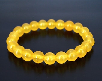 and Gold Lava Stone bracelet set Crystal Glass Yellow Jade