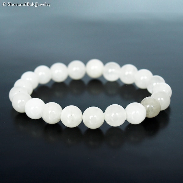 Genuine white quartz Bracelet, Natural Angola Rock Crystal, Crystal Healing, Balance Peace Harmony, Calming, Clarity, Positive Energy