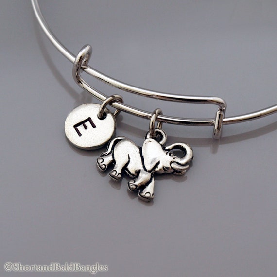 Elephant charm bangle Elephant bracelet Baby Elephant Etsy