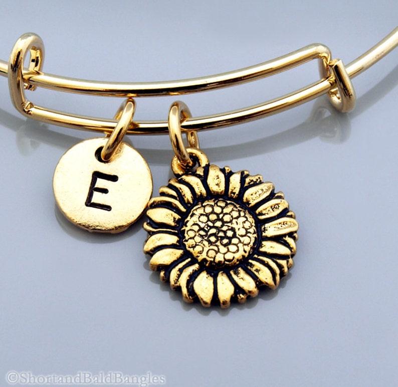 Sunflower Bangle Sunflower Bracelet Flower Charm Expandable | Etsy