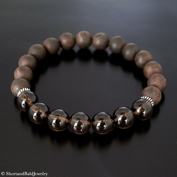 AAA Genuine Smoky Quartz Bracelet, Natural Brown Smoky Quartz Crystal, Crystal Healing, Calming protection bracelet, Anti Anxiety, Balance