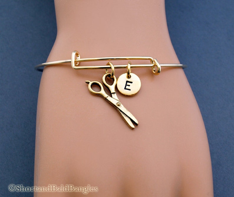 Scissors Charm Bangle Scissors Bracelet Hair Stylist Etsy