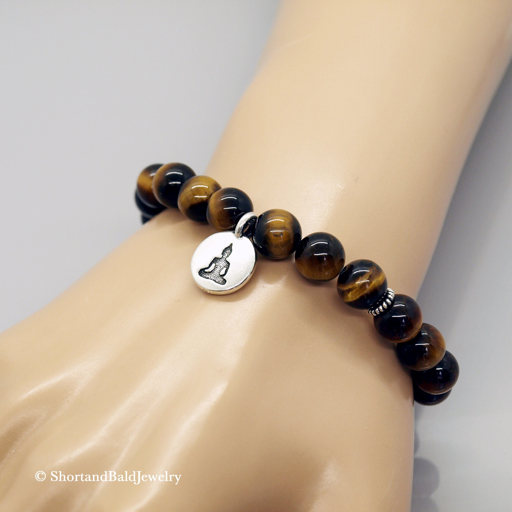 AAA Genuine Tiger Eye Bracelet, Natural Yellow Tiger's Eye