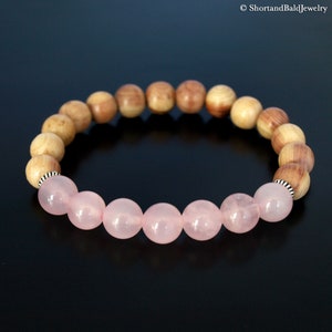 Genuine Rose Pink Quartz Bracelet, Natural Pink quartz gemstone crystal, Crystal Healing, Love Attraction Friendship, Calming, Fertility