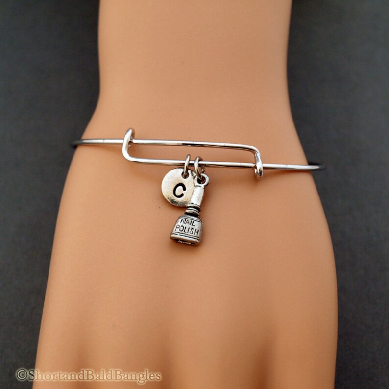 Nail polish charm bangle Nail polish bracelet Beautician Etsy