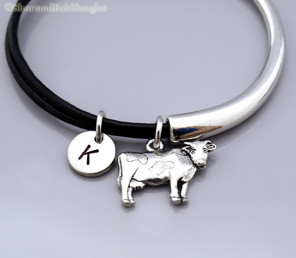 Cow charm Bangle Cow charm bracelet cattle charm milk cow Etsy