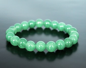 Bracelet de jade vert véritable AAA, jade vert naturel, guérison par cristal, bracelet de fertilité, richesse d’abondance, équilibre paix harmonie longévité