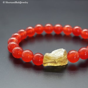 AAA-armband echte rode jade, natuurlijke gele citriennugget, kristalgenezing, vruchtbaarheidsarmband, overvloed rijkdom, balans vrede en harmonie
