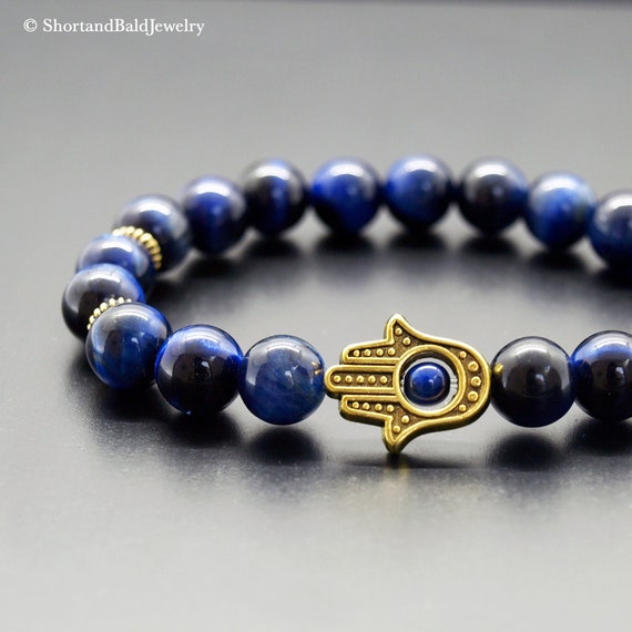 Bracciale Con Perline In Pietra Occhio Di Tigre - Bracciale - Foto 9