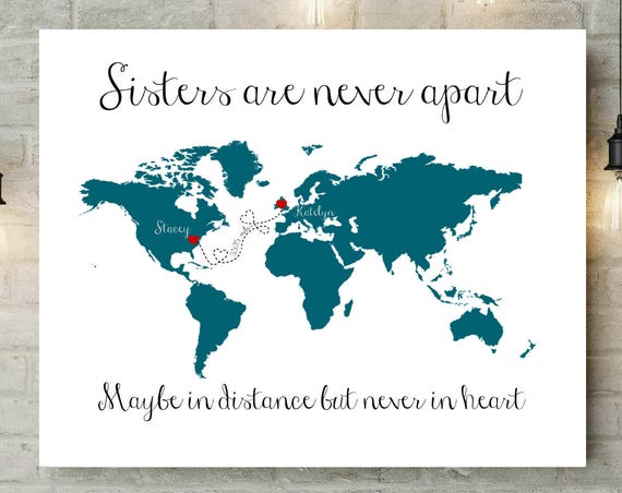 birthday gift sister in law gift sister gifts long distance unique gifts for sister christmas present canvas print map 54877 - Gifts For Sister Christmas birthday gift sister in law gift sister gifts long distance unique gifts for sister christmas present canvas print map 54877 - Gifts For Sister Christmas