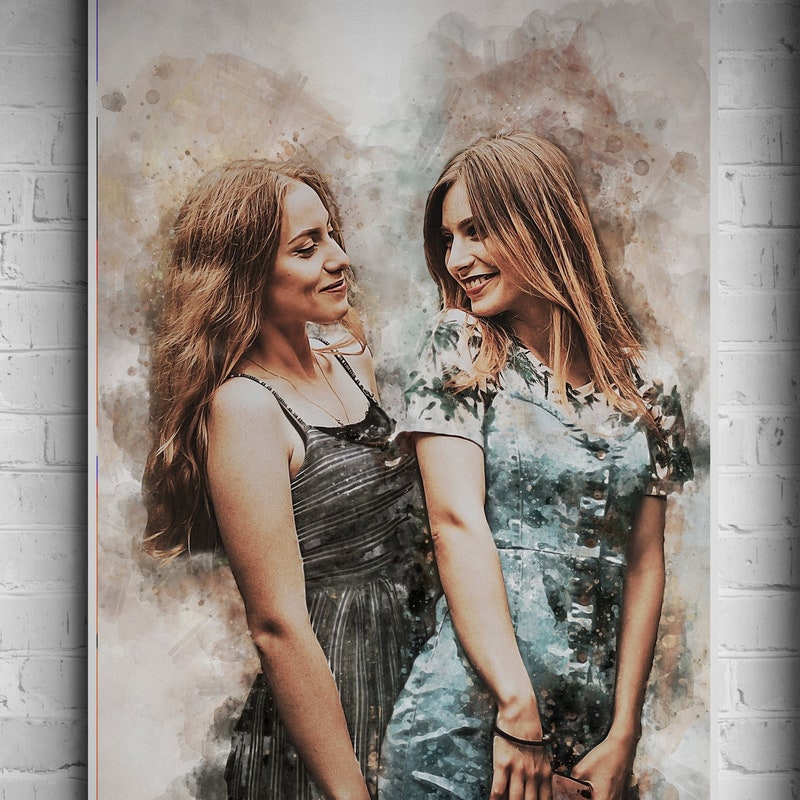 Sisters Painting Etsy