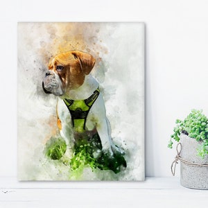 Dog parents gifts, furry friend portrait, Bulldog painting print, mom or dad present, pet lover gifts, furr baby custom art, canine rescue