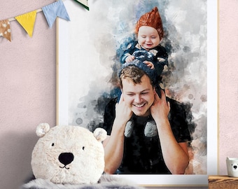 Personalized framed wall art family, Dad&#39;s birthday gift, Gift For New Parents, 4 year anniversary gift for husband, Best Dad Present