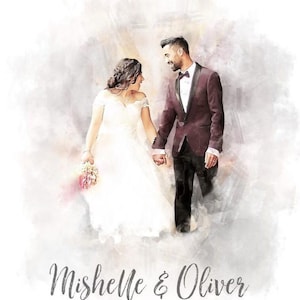 Custom Canvas Portrait from Photo, Wedding Anniversary Gift