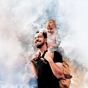 Custom Father&#39;s Day Portrait: Personalized Dad Gift from Kids