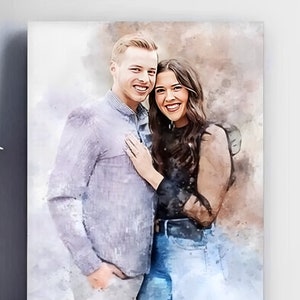 写真からパーソナライズされた家族の肖像画、水彩画、息子への贈り物、愛の結婚祝い、記念日の絵画、かわいい彼氏への贈り物