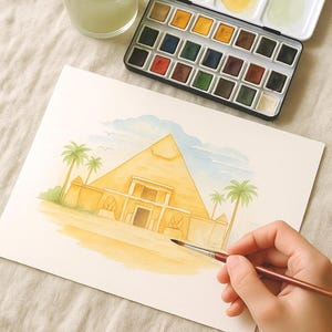 Handmade Watercolor Travel, Water color Book with Paints, Coloring Book, Coloring Books, Coloring Pages