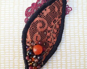 "Warm" leaf brooch