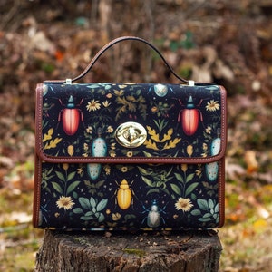 Käfer Tasche Entomologie Cottagecore Schultasche Boho Wildblumen Geschenk süsse Frauen Cross Body Geldbörse Cottagecore Farmers Market