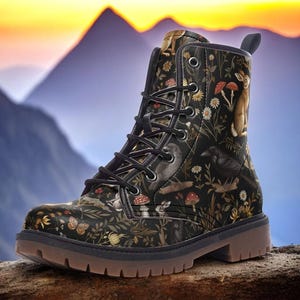 Combat Boots, Dark Academia Boots, Goth Shoe,s Mens Leather Boots, Witch Shoes, Gift for Outdoors Lover, Women&#39;s Platform, Dark Cottagecore