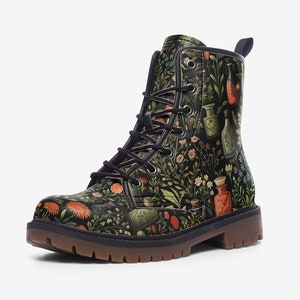 Women&#39;s Combat Boots Dark Cottagecore Shoes Vegan Gifts For Her Vegan Leather Goth Boots Dark Academia Outfit Platform Womens Unisex