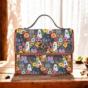 Bags and Purses, Cottagecore Canvas Cross Body Bag, Boho Bag, Small Crossbody Bag, Unique Purses, Women&#39;s Purses, Cross Body Purse, Fall Bag
