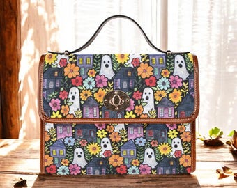 Bags and Purses, Cottagecore Canvas Cross Body Bag, Boho Bag, Small Crossbody Bag, Unique Purses, Women's Purses, Cross Body Purse, Fall Bag