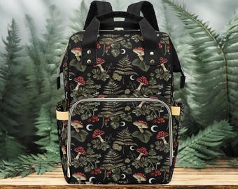 Windeltasche, Windeltasche, Rucksack, Geschenk für Baby, Pilztasche, Canvas Rucksack, Babyrucksack, Babywindeltasche, Babypartygeschenk, Laptoptasche