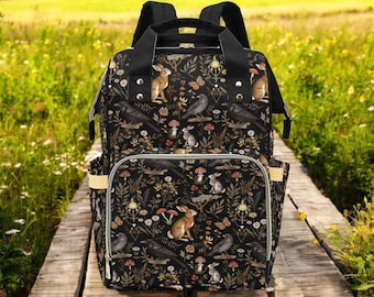 Windeltasche, Windeltasche, Rucksack, Geschenk für Baby, Pilztasche, Canvas Rucksack, Babyrucksack, Babywindeltasche, Babypartygeschenk, Laptoptasche