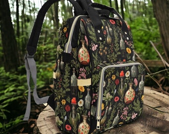 Zaino in tela con piante da appartamento, Fairy Grunge, zaino per bambini, borsa per pannolini gotica, borsa per pannolini per bambini, zaino estetico, zaino per laptop, da uomo