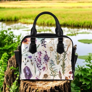 Cottagecore Forest Hand Bag, Witchy Cross Body Purse, Cute Cottage Core Purse, Pine Tree Shoulder Bag, Cottage Core HandBag, Forestcore Gift