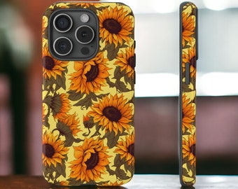 Floral Phone Case, Sunflower Gifts, Aesthetic Phone Case - Fits All iPhones, Samsung Galaxy, & Google Pixel