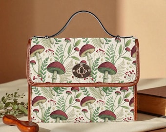 Bolso bandolera Mushroom Forest: bandolera de piel vegana con estilo cottagecore