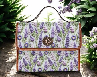 Canvas Crossbody Bag, Cottagecore Satchel Bag, Cute Women Cross Body Purse, Dark Academia, Gothic Purse, Novelty Purse, Dark Cottagecore Bag