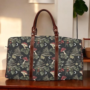Duffle Bag, Weekender Bag Women, Mushroom Bag, Gym Bag, Duffel Bag, Waterproof Travel Bag, Canvas Weekend Bag, Carry On, Overnight Bag