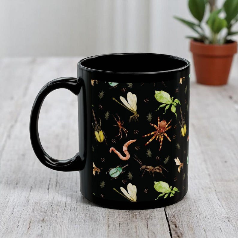 Creepy Cute Insect Black Mug, Goth Cottagecore Coffee Cup - Etsy