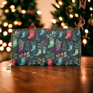 Monedero lindo, Monedero navideño, Monedero Cottagecore, Monedero vegano, Monedero lindo para mujer, Monedero delgado, Dark Academia, Monedero para tarjetas de crédito