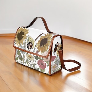 Cartable, sac bandoulière en toile, cadeaux tournesol, sac fourre-tout, sac bandoulière, sac fleurs sauvages, sac à main d'été, sac vintage