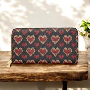 Cartera de San Valentín, Cartera delgada, Cartera pequeña, Cartera minimalista, Cartera de mujer, Cartera de mujer, Recuerdo de San Valentín, Tejido sintético