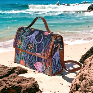 Cartable, Sac bandoulière en toile, Sac de plage, Dark Academia, Cottagecore sombre, Esthétique sombre, Sac bandoulière, Sac gothique, Sac à main d'été