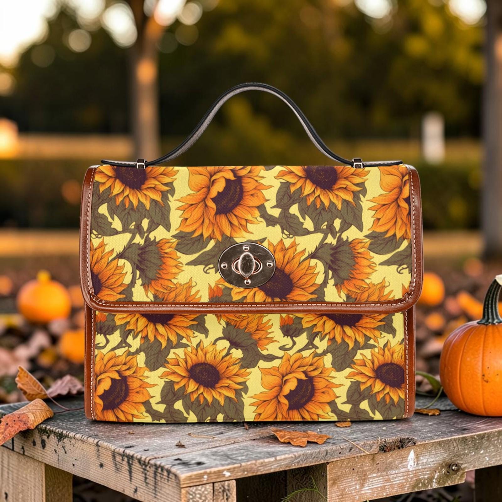 Sunflower Crossbody Bag, Fall Cottagecore Purse, Autumn  display picture 2