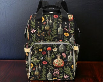 House Plants Canvas Backpack, Fairy Grunge, Baby Backpack, Gothic Diaper Bag, Baby Diaper Bag, Aesthetic Backpack, Laptop Backpack, Men's